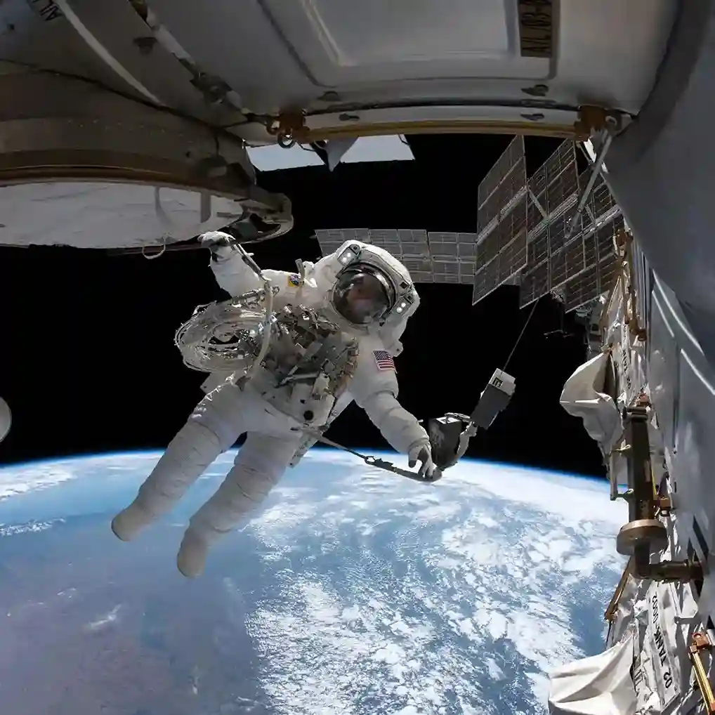 Spacewalk outside the International Space Station